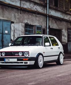 White Golf 2 GTI Paint By Numbers