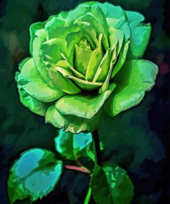 Green Rose Art Paint By Number