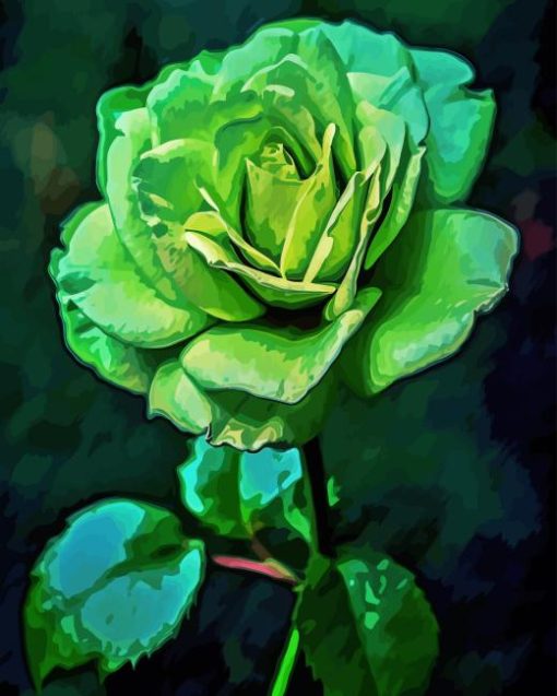 Green Rose Art Paint By Number