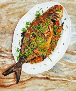 Grilled Pompano Fish Paint By Number