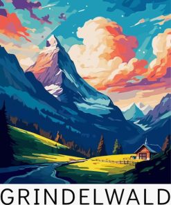 Grindelwald Switzerland Poster Paint By Number