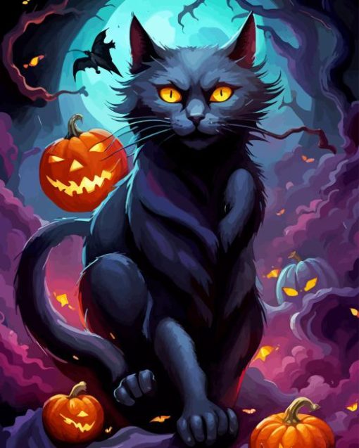 Halloween Cat Paint By Numbers