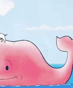 Pink Whale With Dog Paint By Numbers