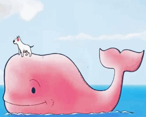 Pink Whale With Dog Paint By Numbers