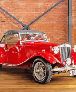 Red MG TD Vintage Car Paint By Numbers