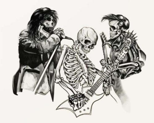 Rock And Roll Skeletons Paint By Number