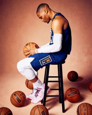 Russell Westbrook Basketball Player Paint By Number