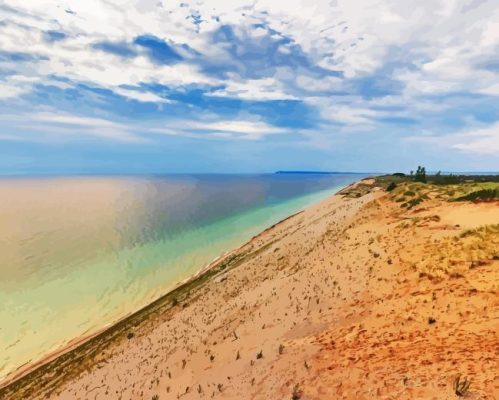 Sleeping Bear Dunes Seascape Paint By Numbers