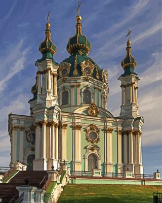 St Andrews Church In Kiev Ukraine Paint By Number