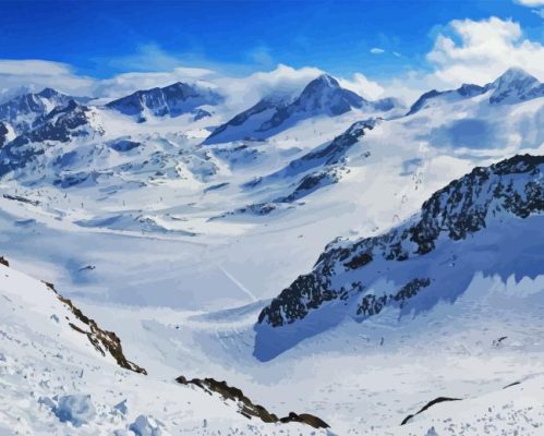 Stubai Glacier Mountain Paint By Numbers