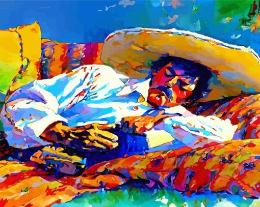 Abstract Mexican Cowboy Resting Paint By Number