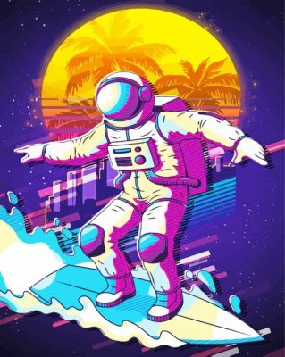 Astronaut Surfing Paint By Numbers