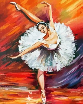 Ballerina In White Dress Paint By Number