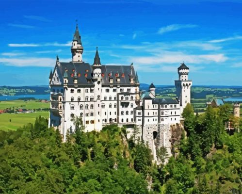 Bavarian Alps Castle Paint By Number