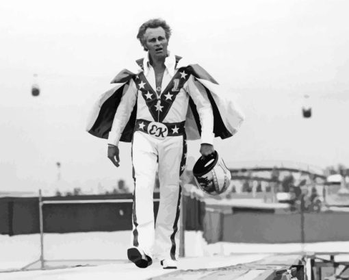 Black And White Evel Knievel Paint By Numbers