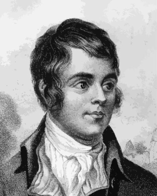 Black And White Robert Burns Paint By Number