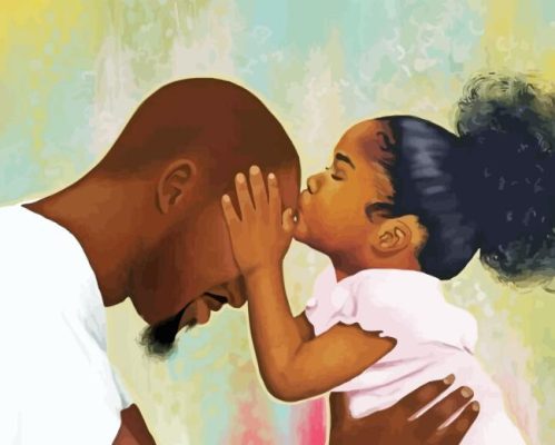 Black Father And Child Paint By Numbers