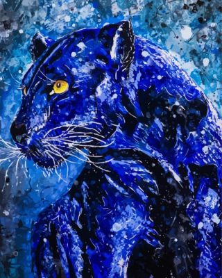 Blue Panther Art Paint By Numbers