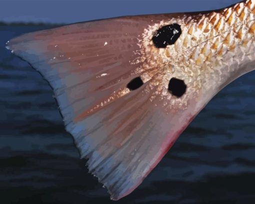 Close Up Redfish Tail Paint By Numbers