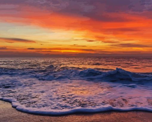 Colorful Sea Sunrise Paint By Number