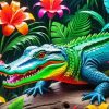 Colorful Alligator Paint By Number
