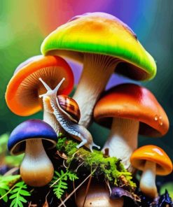 Colorful Mushroom Paint By Number