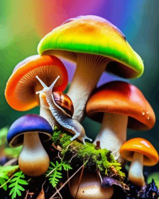 Colorful Mushroom Paint By Number