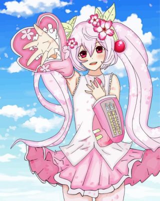 Cute Sakura Miku Paint By Number