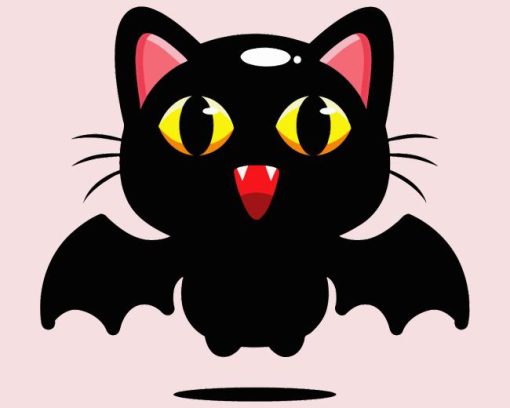 Cute Black With Bat Wings Paint By Numbers