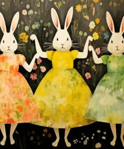 Dancing Rabbits Paint By Numbers