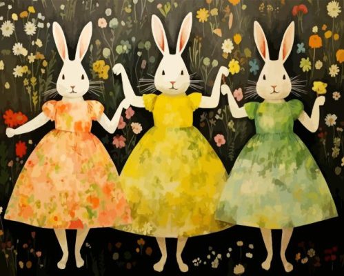 Dancing Rabbits Paint By Numbers