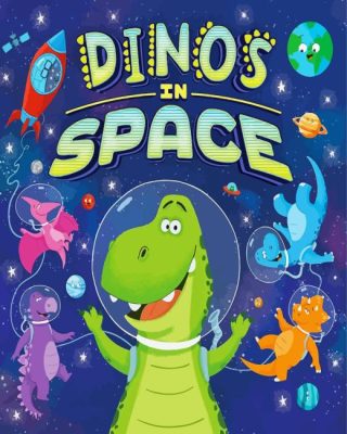 Dinosaurs In Space Paint By Numbers