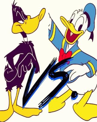 Donald Vs Daffy Paint By Numbers