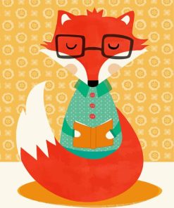 Fox Animal Reading A Book Paint By Numbers