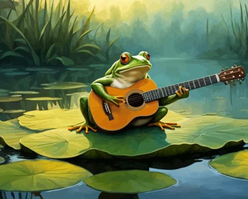 Frog Playing Guitar Paint By Number