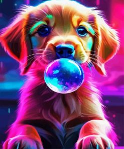 Golden Retriever With Ball Paint By Numbers