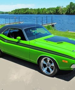 Green 1974 Challenger Paint By Numbers