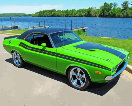 Green 1974 Challenger Paint By Numbers