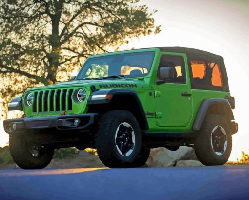 Green Jeep Paint By Number