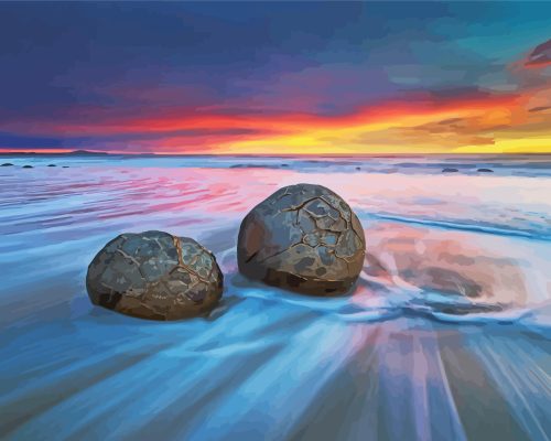 Hampden Moeraki Boulders Paint By Numbers