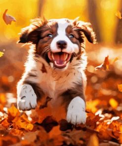 Happy Autumn Puppy Paint By Numbers