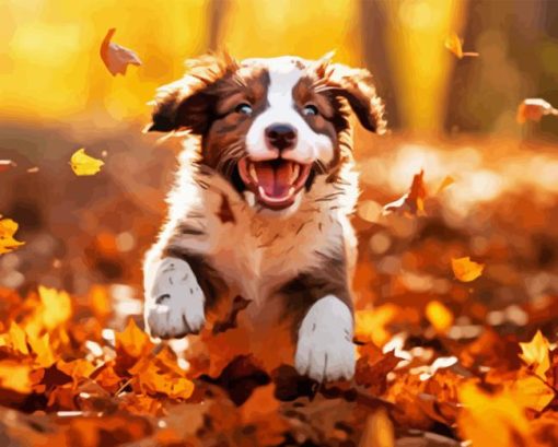 Happy Autumn Puppy Paint By Numbers