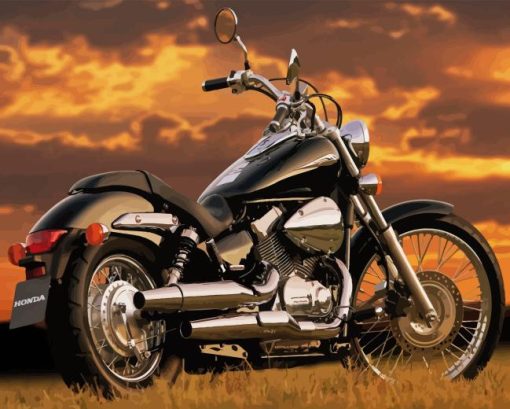 Honda Shadow At Sunset Paint By Numbers