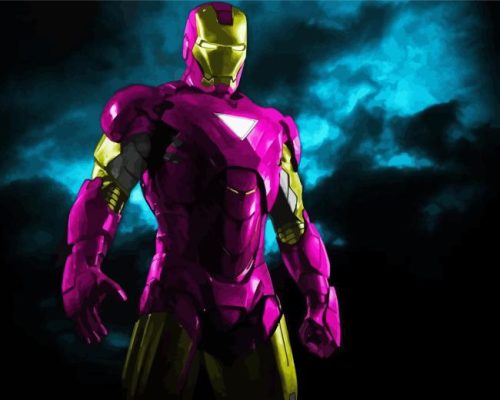 Iron Man Pink Super Hero Paint By Numbers