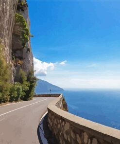 Italy Road With Seascape Paint By Numbers