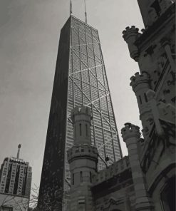 Black And White John Hancock Center Paint By Number