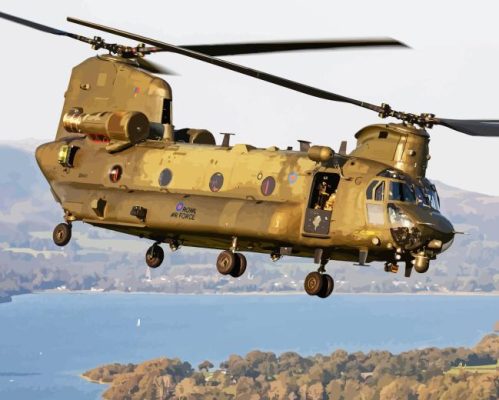 Military Chinook Helicopter Paint By Numbers