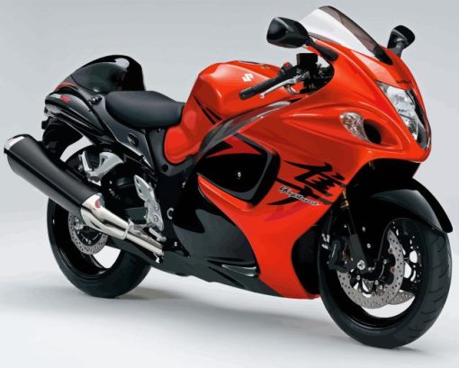 Orange Suzuki Hayabusa Paint By Number