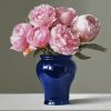 Peonies In Blue Vase Paint By Number