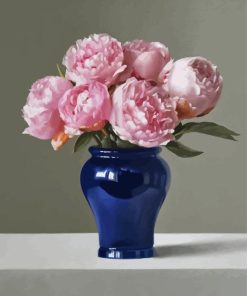 Peonies In Blue Vase Paint By Number